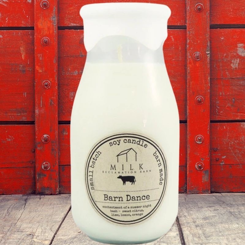 Barn Dance Milk Bottle Candle